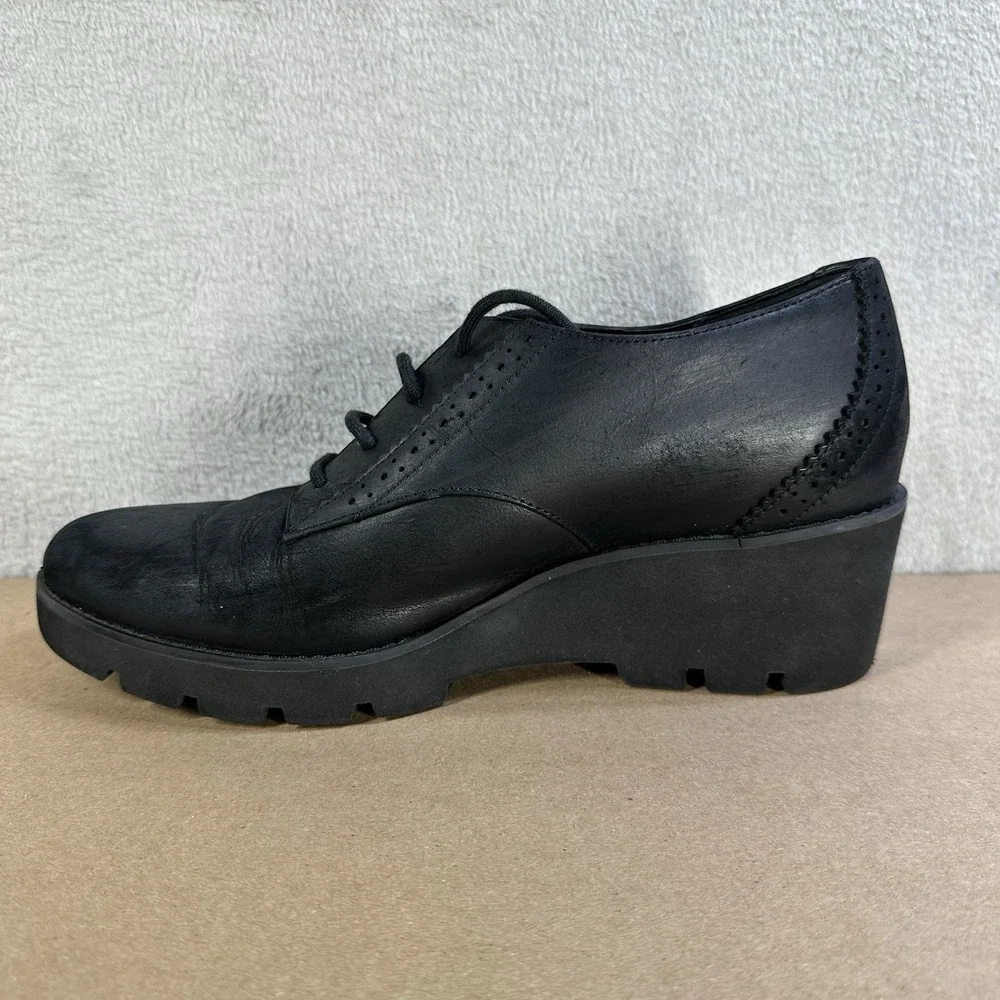 Vionic Anaheim Shoes Women's Oxford Wedge Derby Shoes Black Women's‎ 9 W Leather